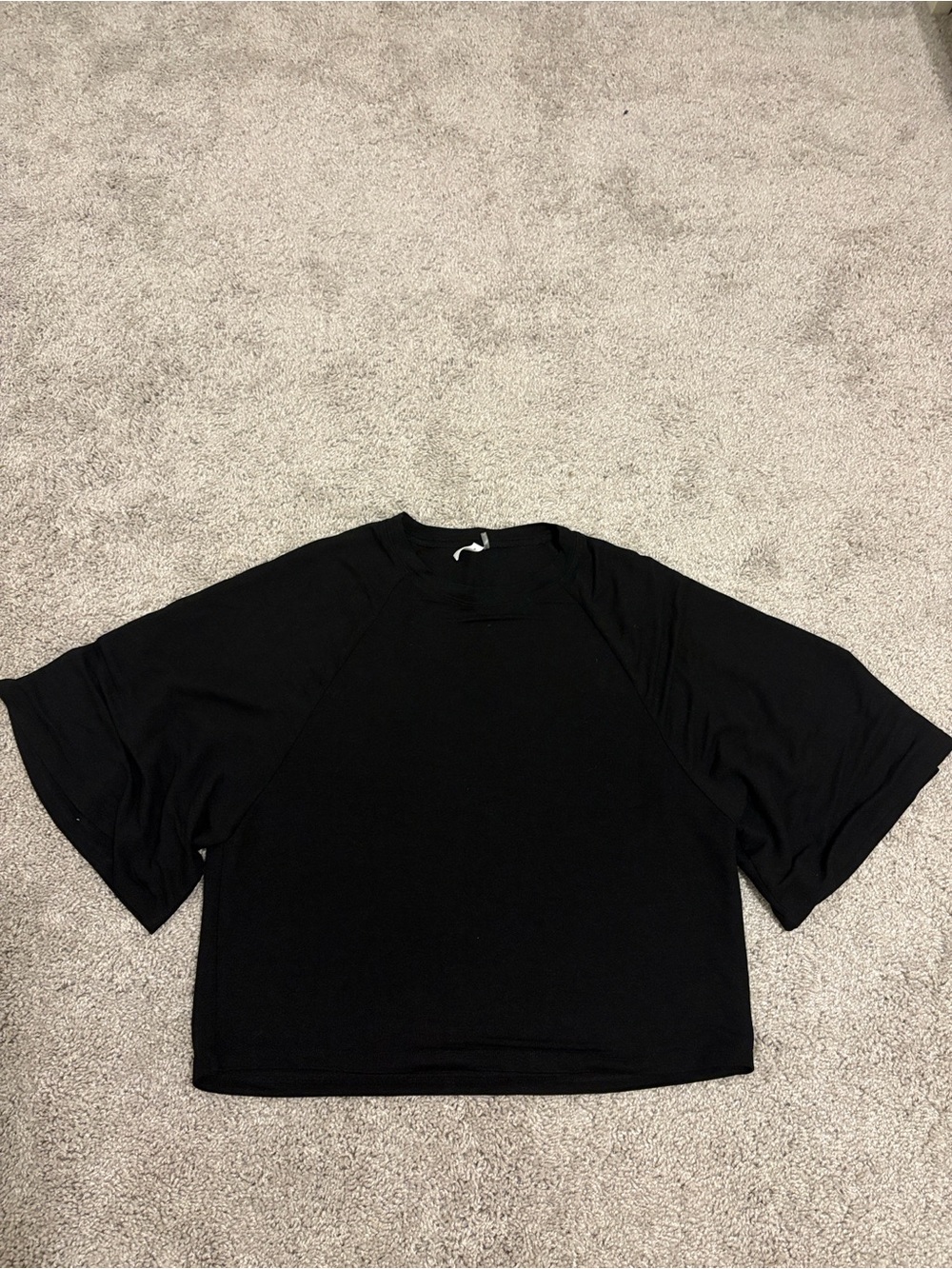 glam Black Short Sleeve Boxy Top